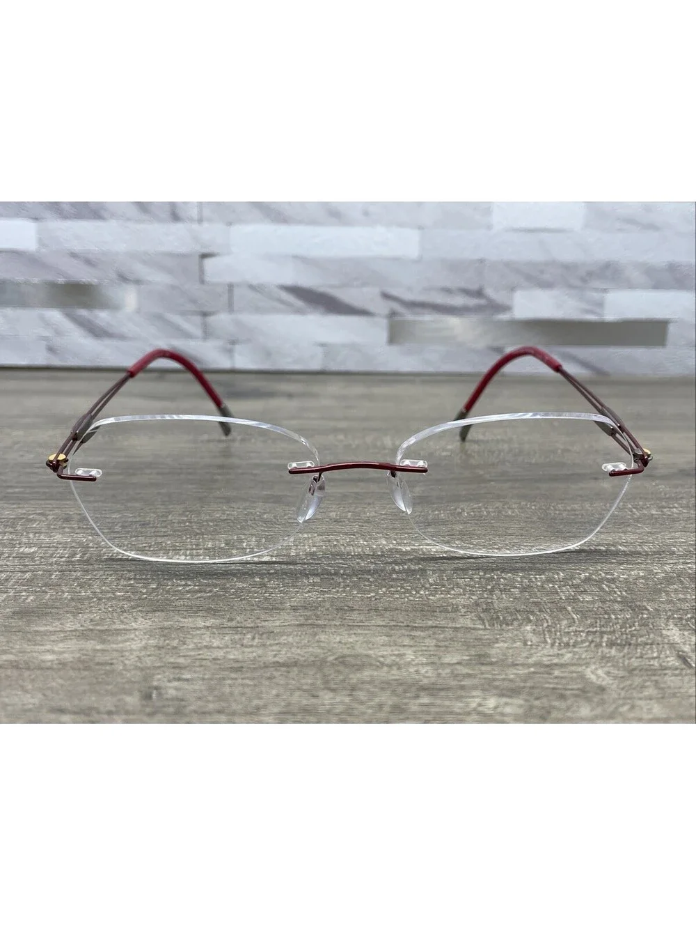 SILHOUETTE 5521 FC 3040 Red Women’s Rimless Titan Eyeglasses 53[]17-140 Frames